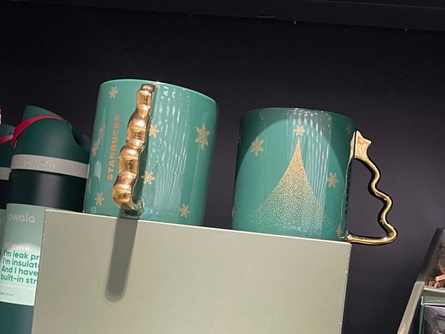 Starbucks Christmas Mugs on box in store