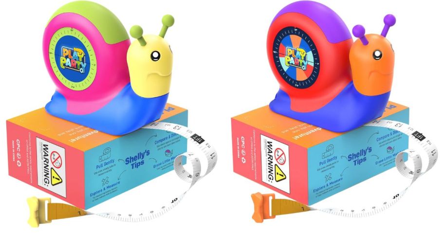 two snail shaped tape measures