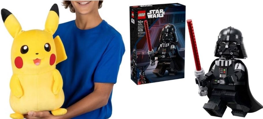 Interactive Pokemon Toy and Lego Star Wars Scaled Up Darth Vader Minifigure