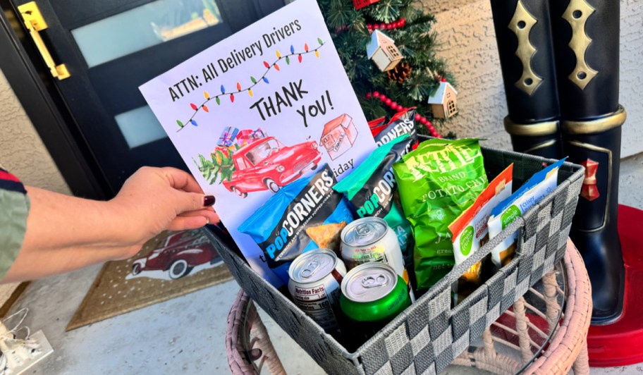 thank a delivery driver snack basket