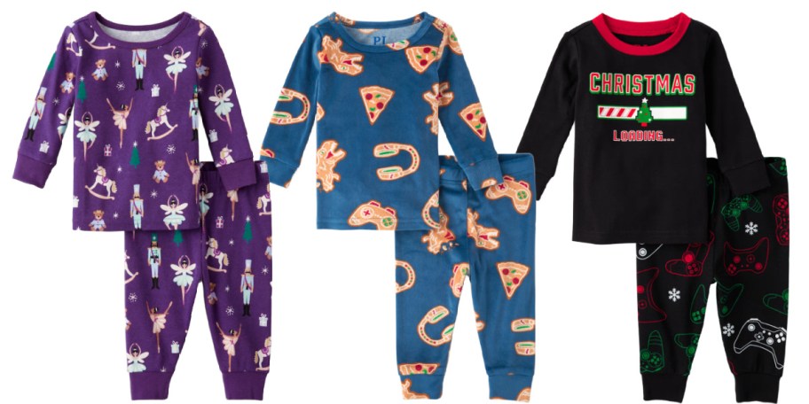 purple, blue, and black christmas pajamas