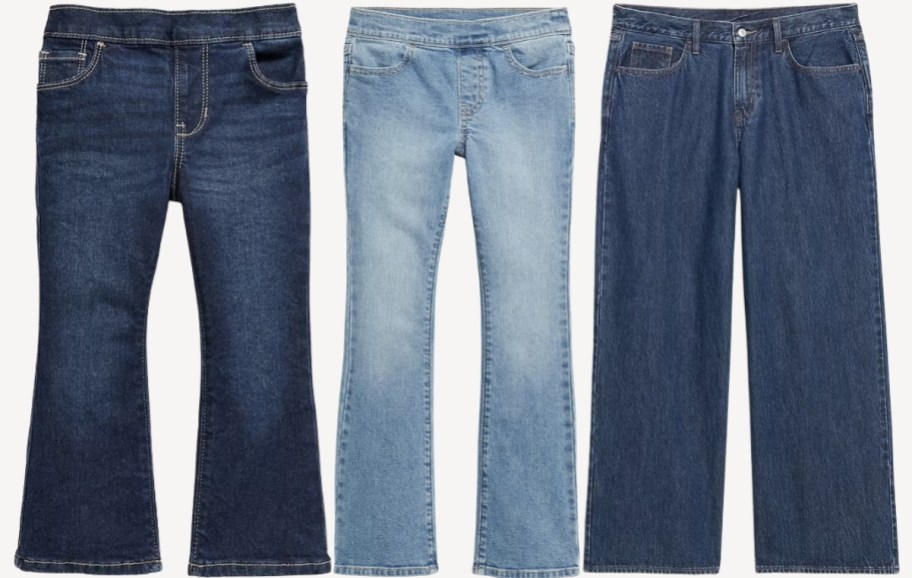 old navy toddler, girls and womens jeans