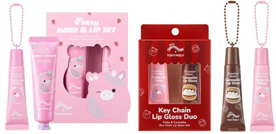 two tonymoly x squishmallows gift sets