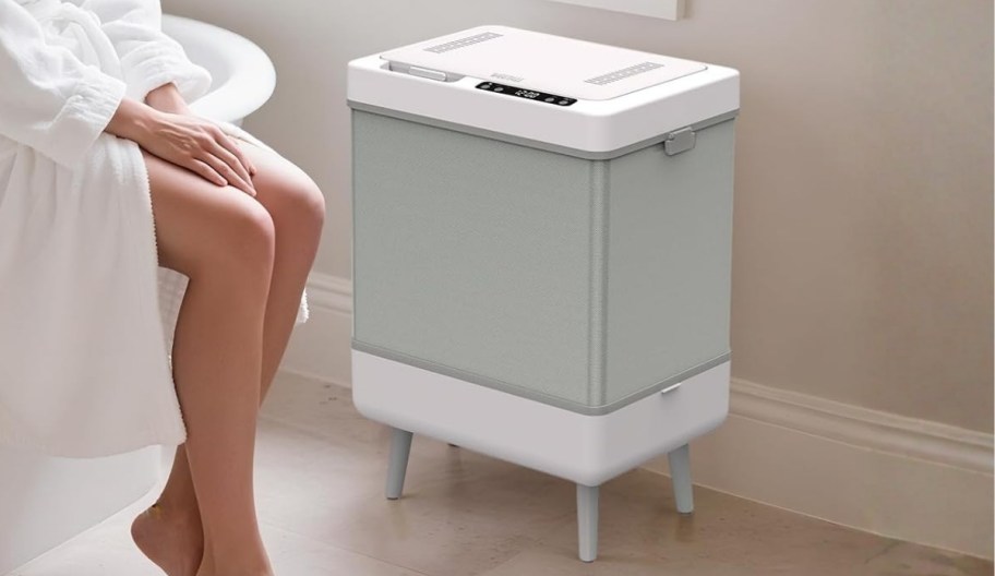 a large towel warmer in bathroom