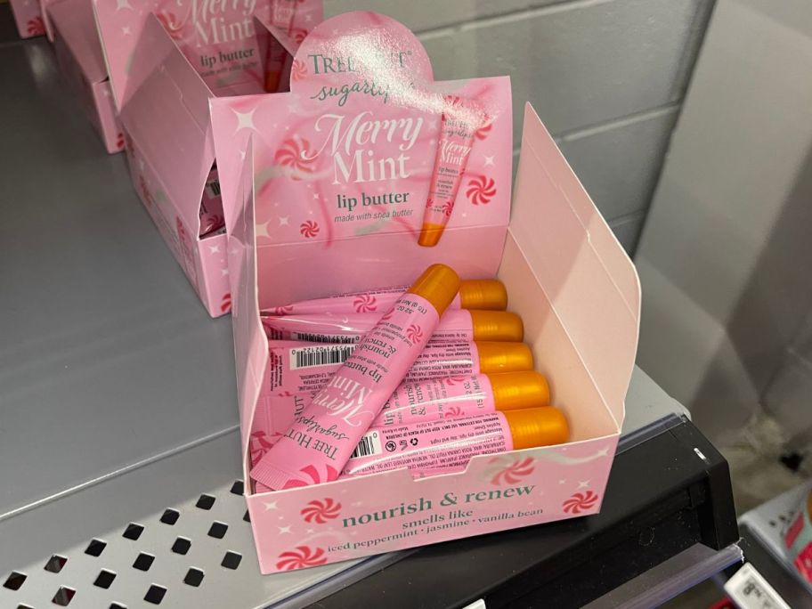 Tree Hut Lip Butters on shelf in store