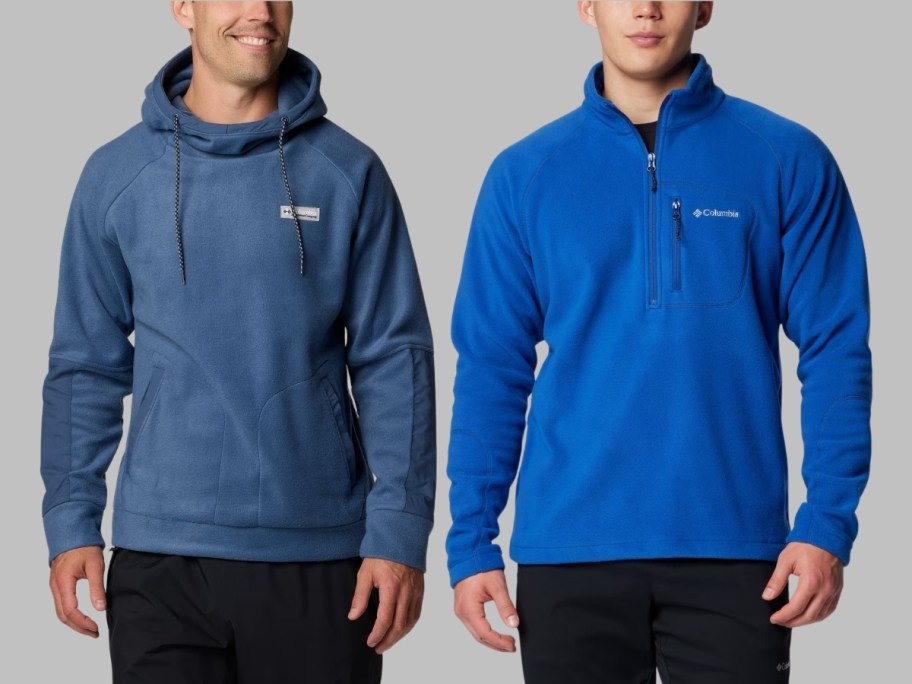 two men in columbia fleece pullovers