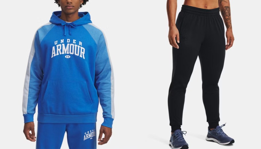 man wearing blue hoodie and black pants 