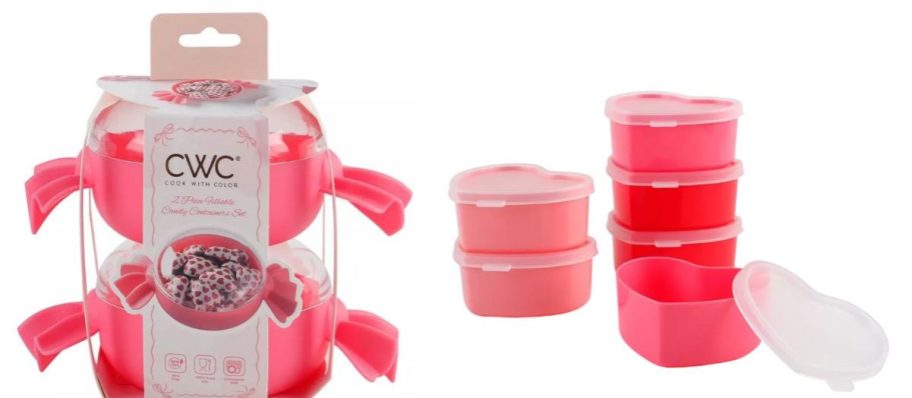 two different valentines day containers