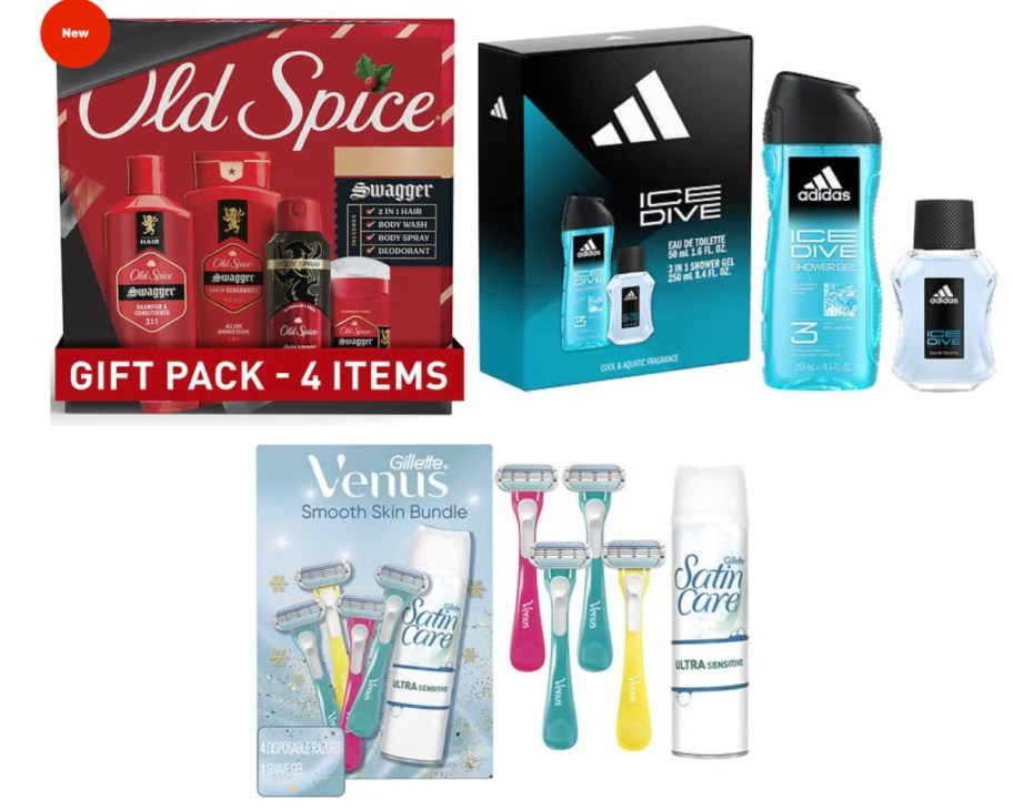 three beauty gift sets