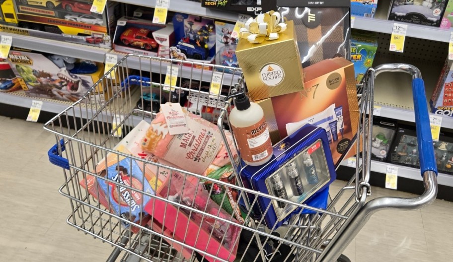 walgreens cart filled with black friday sale items