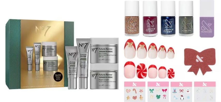 no7 skincare set and nail polish advent calendar