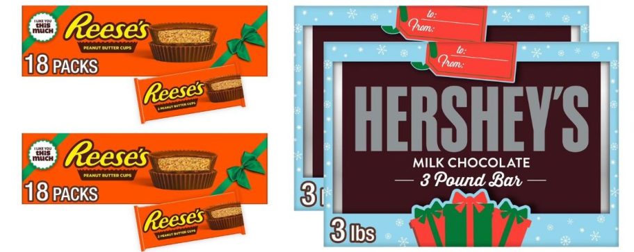 two reese's and hershey's packages