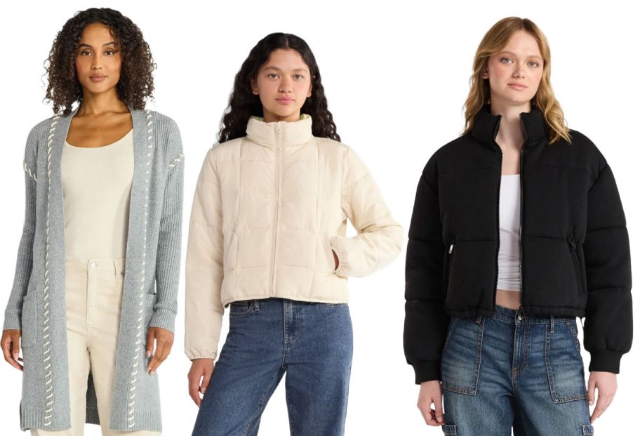 3 women on a white background