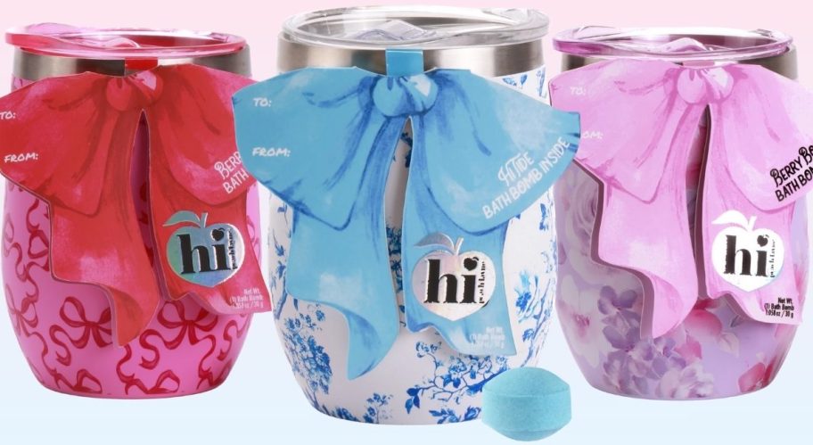 3 floral print wine tumblers