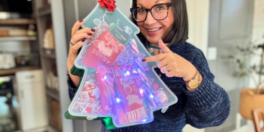 This Christmas Tree Container on Walmart Is Only $5.88 and So Cute for Gift Baskets!