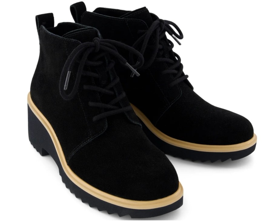 womens black lace-up boot