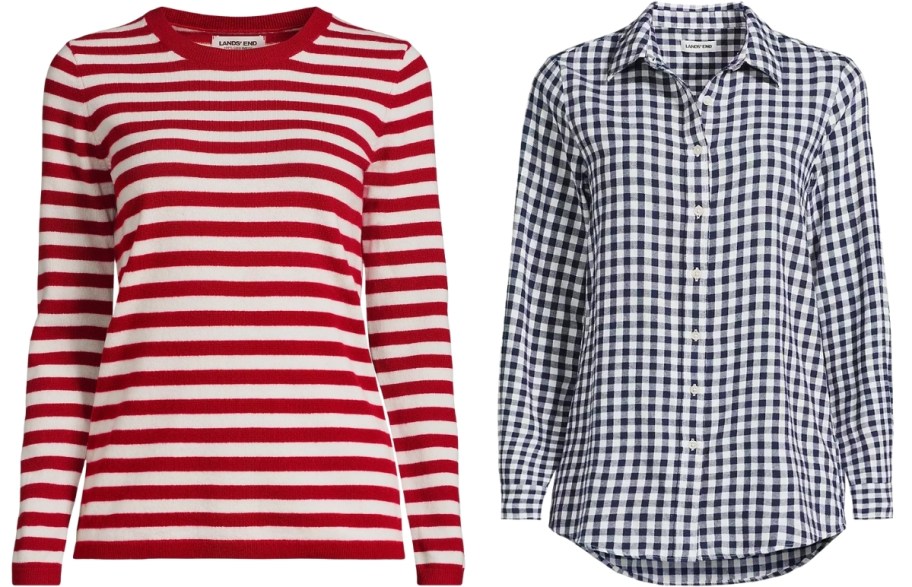 womens sweater and button down shirt