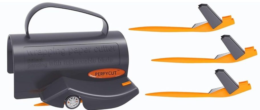 wrapping paper cutter and three blades