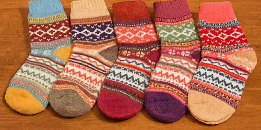 Women’s Wool Blend Socks 5-Pack Only $5.59 Shipped for Prime Members