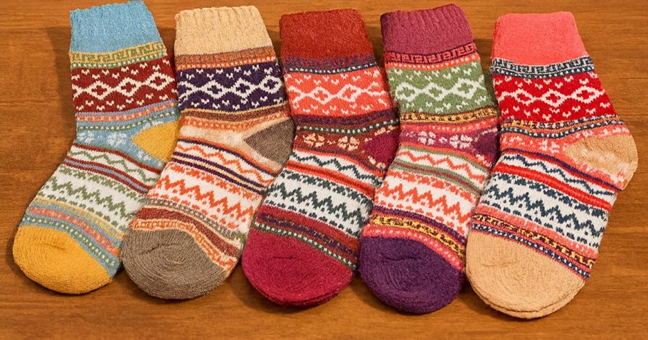 Women’s Wool Blend Socks 5-Pack Only $5.59 Shipped for Prime Members