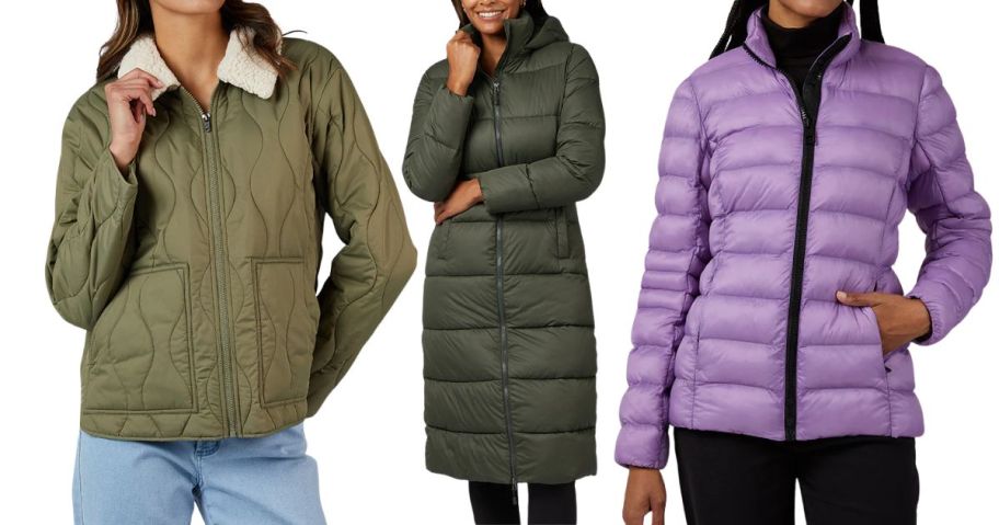 three women wearing 32 degrees jackets 