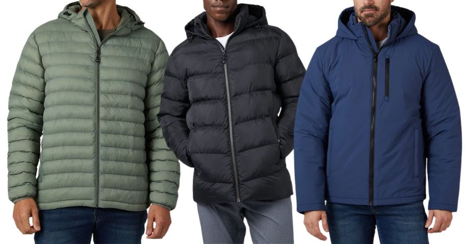 three men wearing 32 degrees jackets