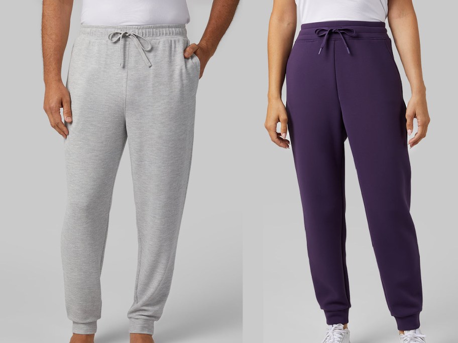 A man and a woman wearing 32 Degrees joggers.