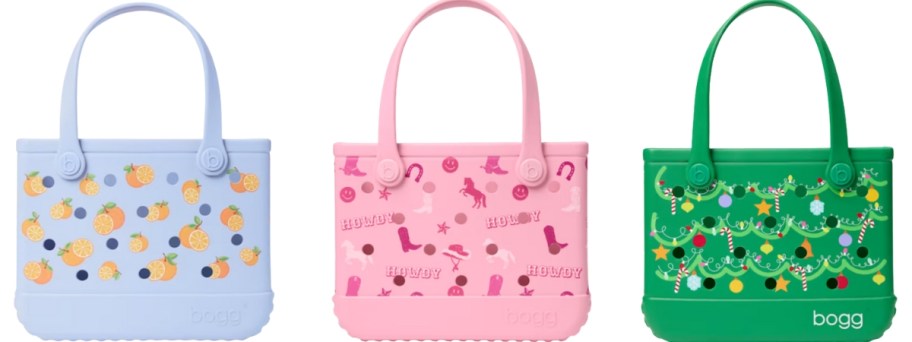 3 small Bogg Bags in different prints