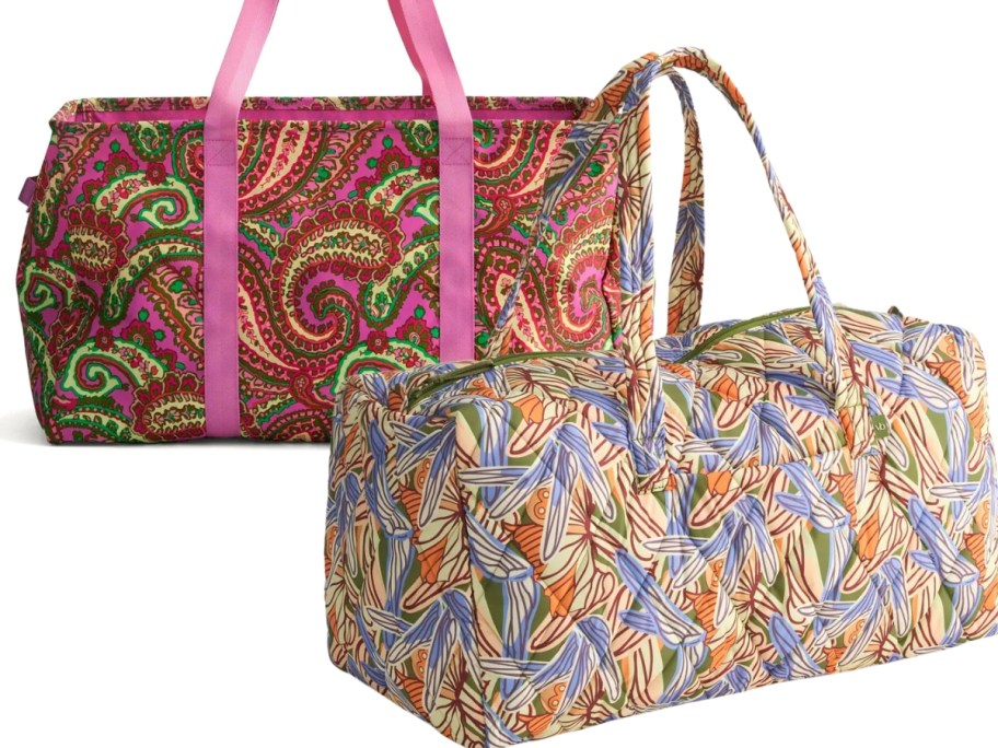 a Vera Bradley car tote and duffel bag
