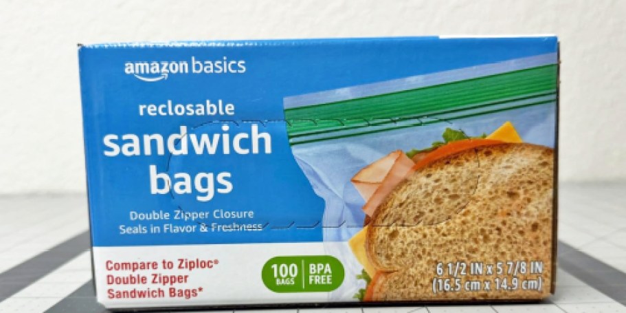 Amazon Basics Sandwich Bags 100-Count Box Only $2 Shipped