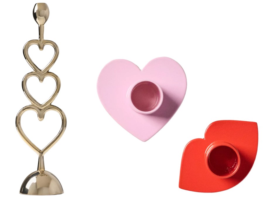 Anthropologie Handcrafted Gold Heart Large Candleholder, Tia Metal Icon Candle Holder