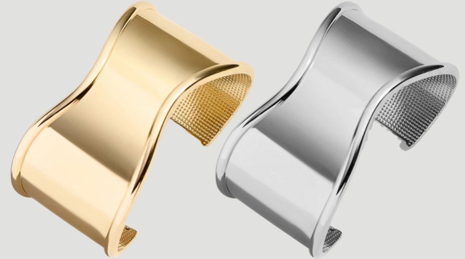 gold and silver cuff bracelets