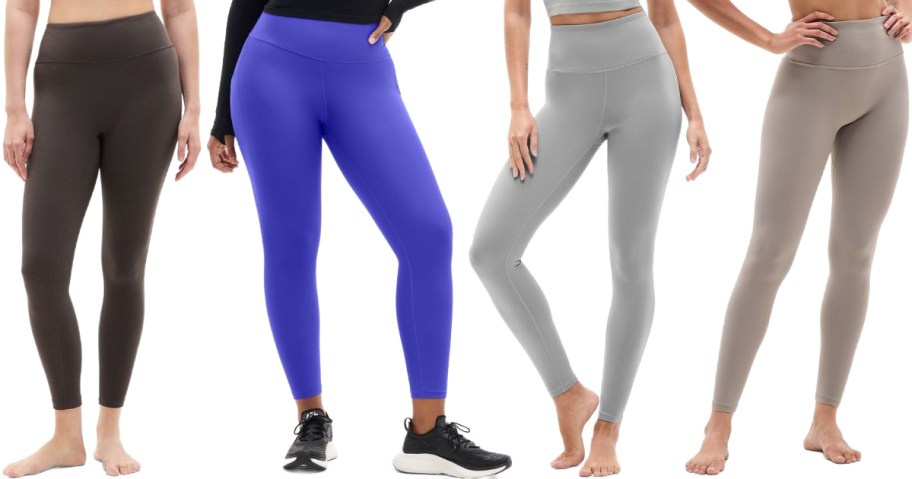 4 women wearing Athleta Leggings