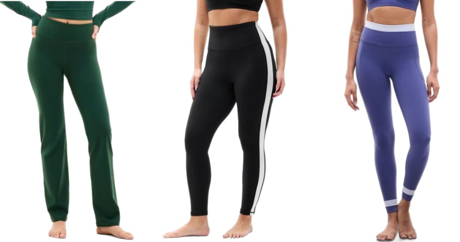 Stock images of 3 women wearing Athleta Leggings
