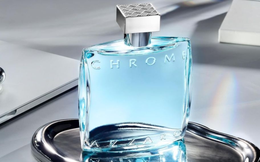 stock image of Azzaro chrome with gray background