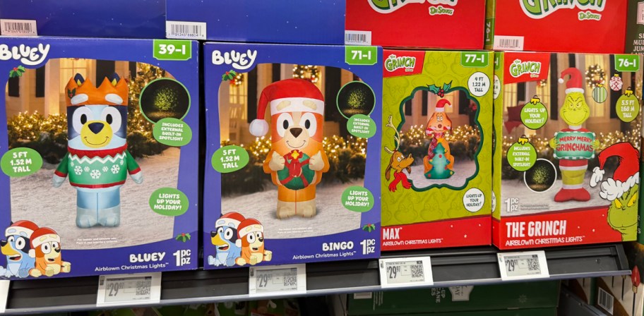 Bluey and The Grinch Airblown Christmas Lights