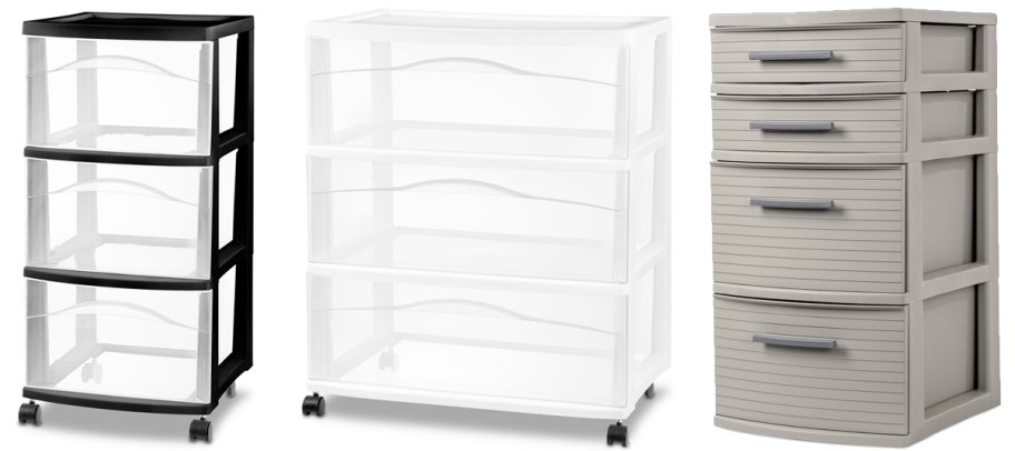 three storage towers in a row