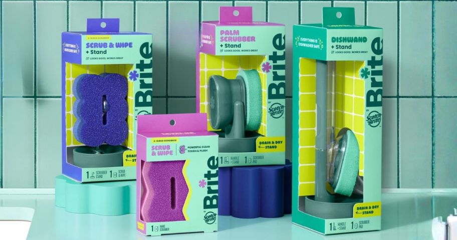 "Brite" sponge line by Scotch-Brite on display