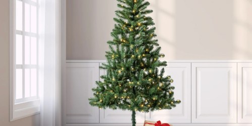 Walmart Christmas Tree Clearance: 6.5′ Pre-Lit Tree Only $24