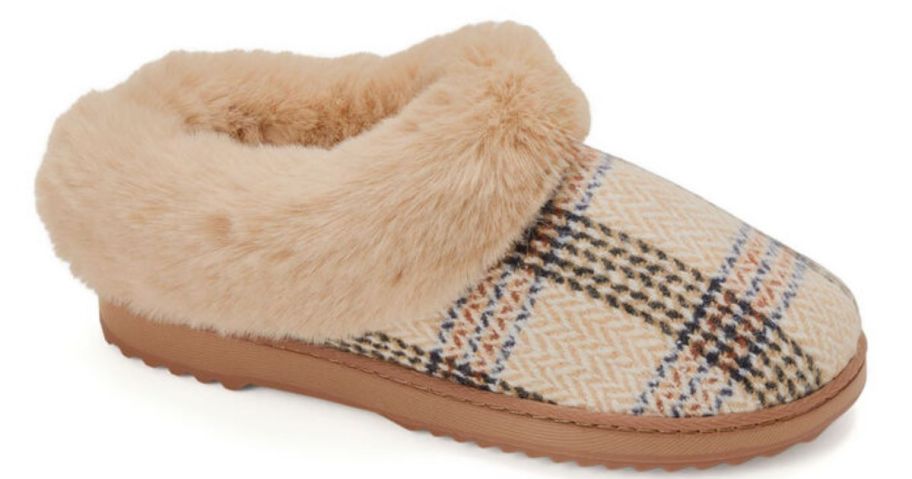 Clogs in beige colors and pattern