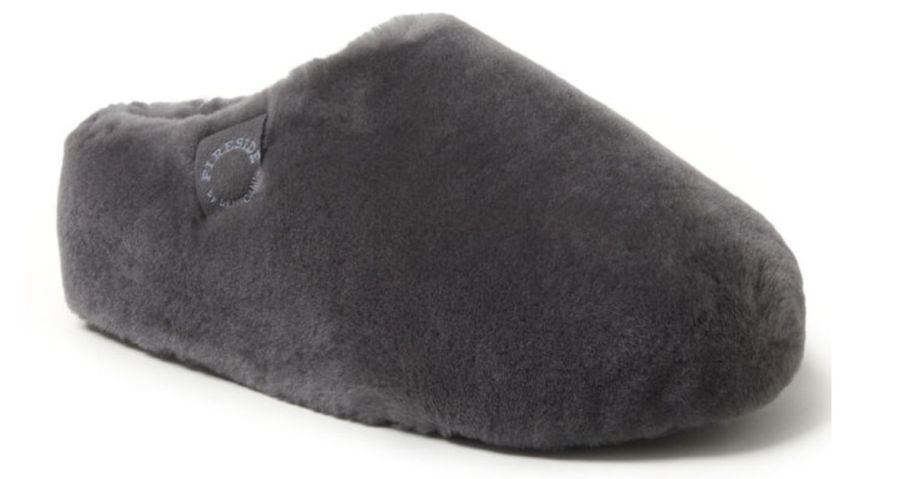 gray fur clog