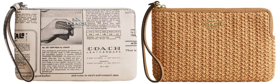 newspaper print and straw wristlets