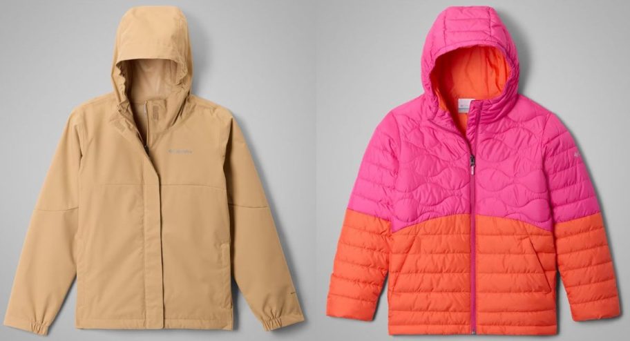 Stock images of two Columbia girls jackets