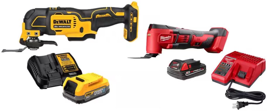DEWALT ATOMIC 20V MAX Brushless Oscillating Multi-Tool and Compact Battery Starter Kit, Milwaukee M18 18V Cordless Oscillating Multi-Tool Kit w: 1.5 Ah Battery & Charger