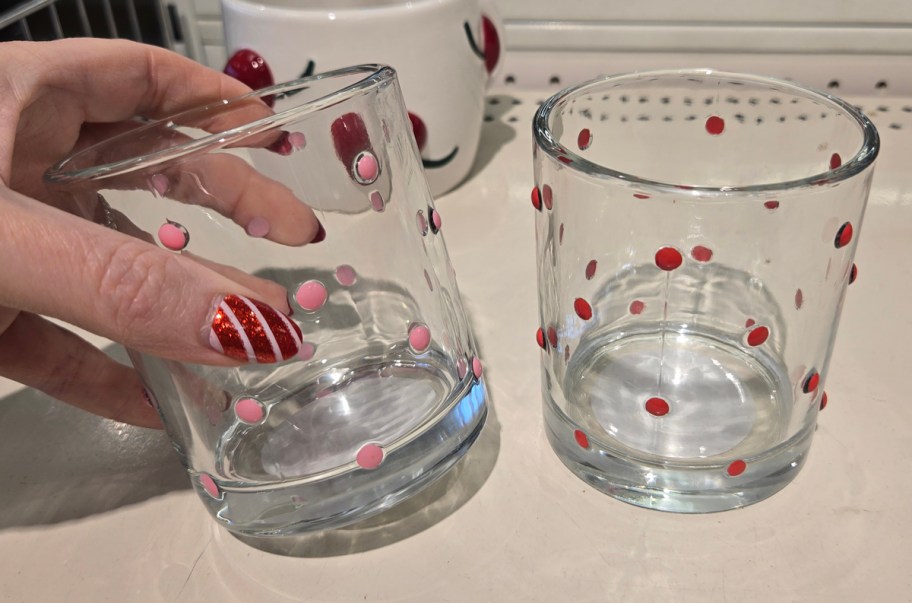Valentine's Day Dot Glass Tumblers