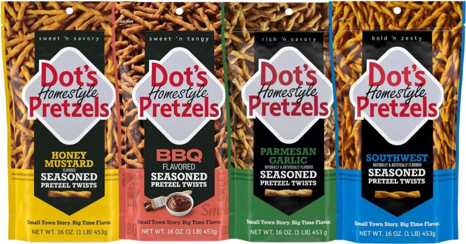 5 bags of Dot's Homestyle Pretzels
