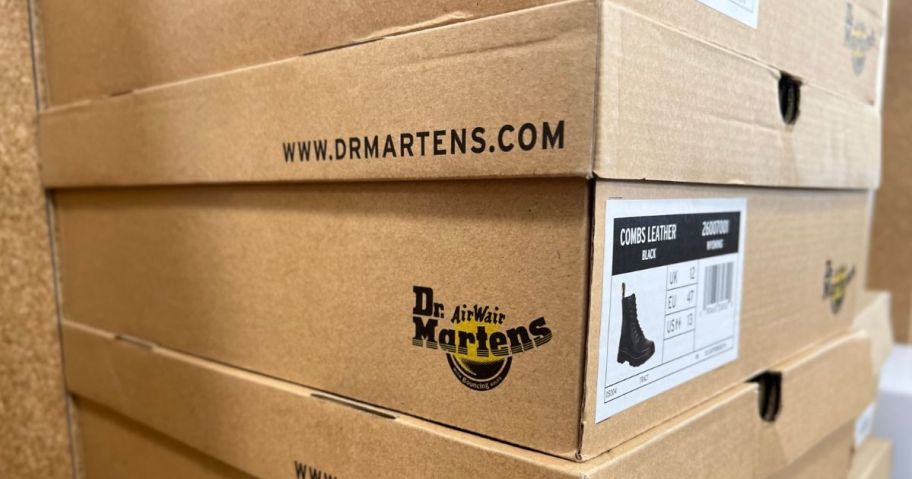 Dr. Martens Shoeboxes with Combs Boots in them