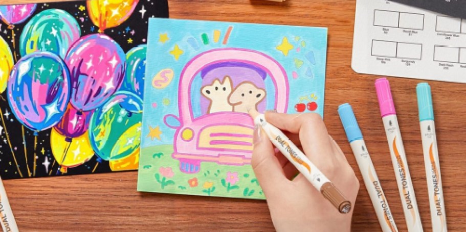 Dual-Tipped Acrylic Paint Markers w/ 48 Colors Just $6.99 on Amazon