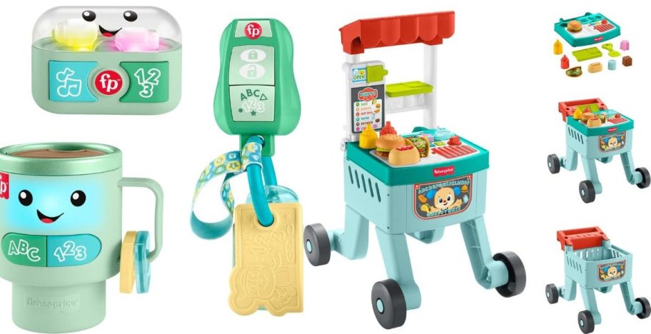 stock image of two different fisher price toys