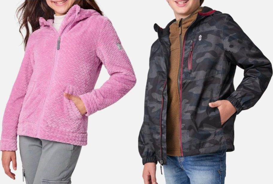 Stock images of a girl and a boy wearing free country jackets